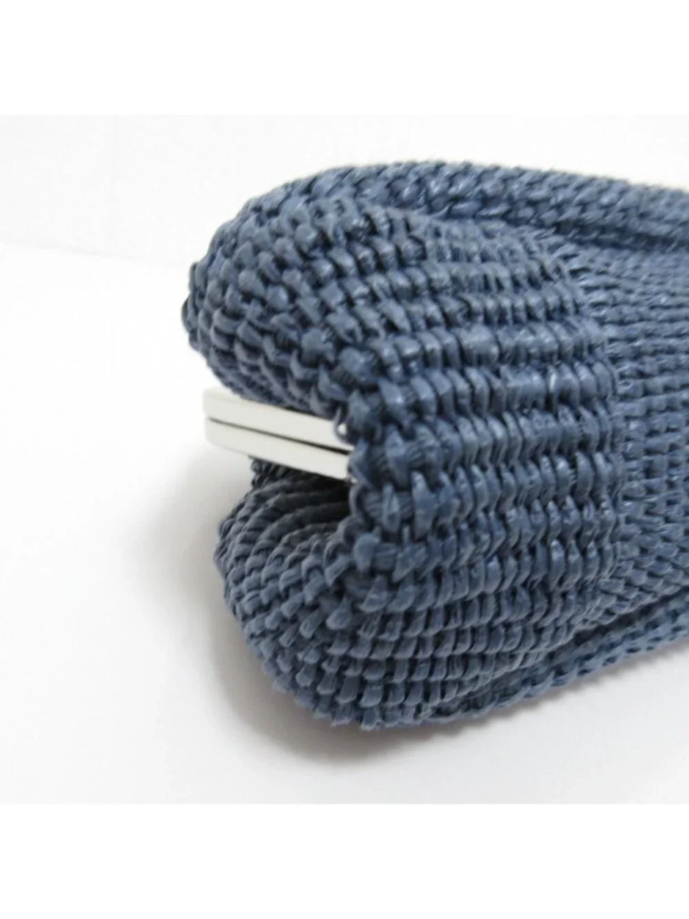 Max Mara Weekend Pasticcino Kiss Lock Braided Shoulder Bag Navy